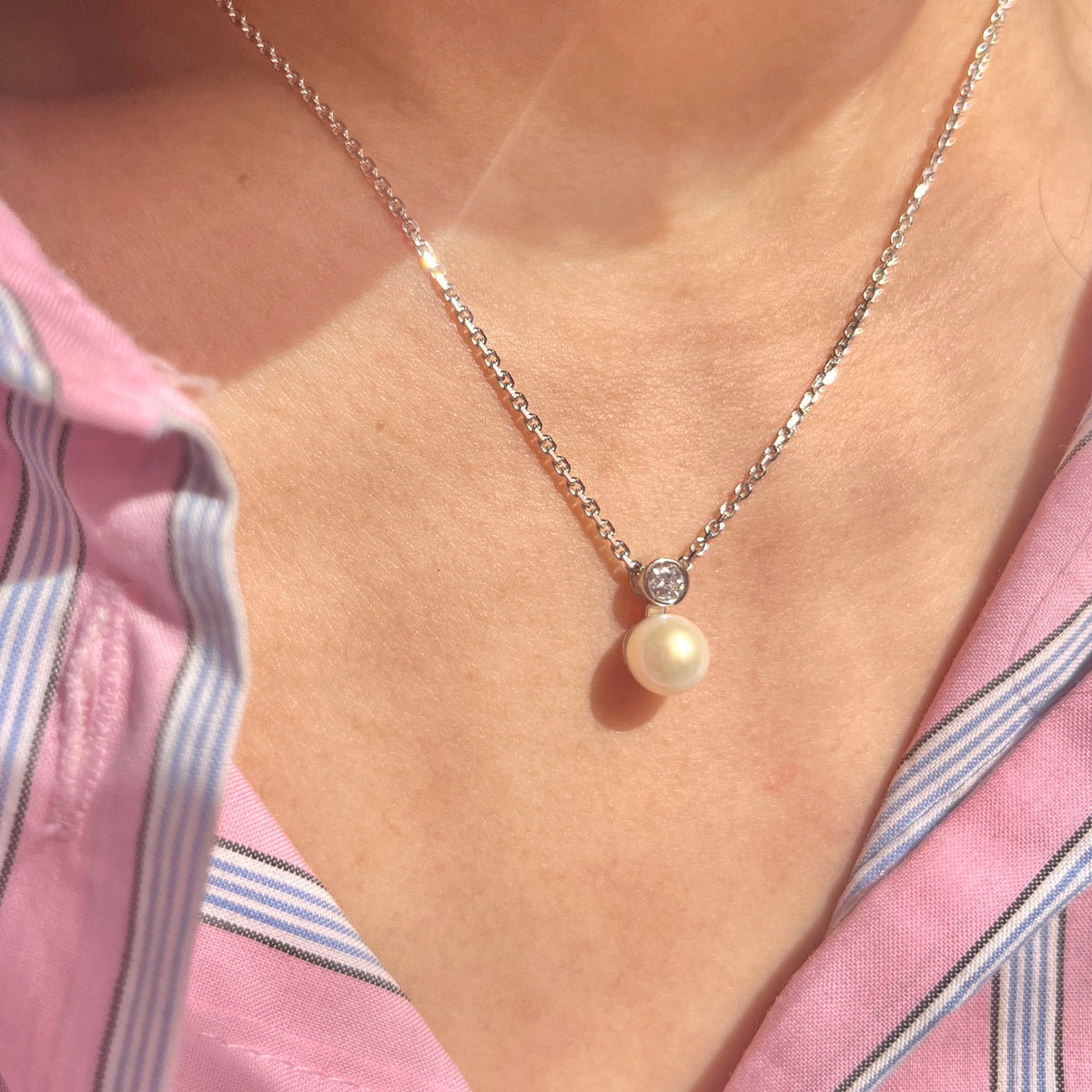 DOOSTI Damen Collier 925/Silber - Perle