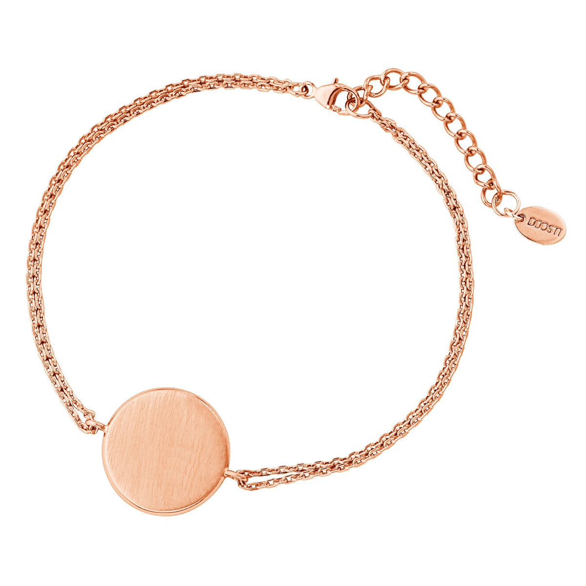 DOOSTI Damen Armband 925/Silber - Runde Platte (inkl. Gratis Gravur)
