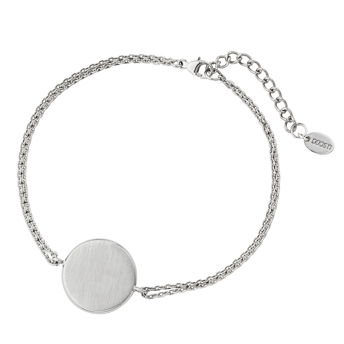 DOOSTI Damen Armband 925/Silber - Runde Platte (inkl. Gratis Gravur)