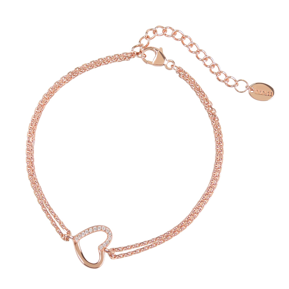 DOOSTI Damen Armband 925/Silber - Herzlinie Zwei