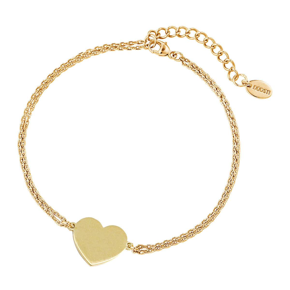 DOOSTI Damen Armband 925/Silber - Herz Platte (inkl. Gratis Gravur)