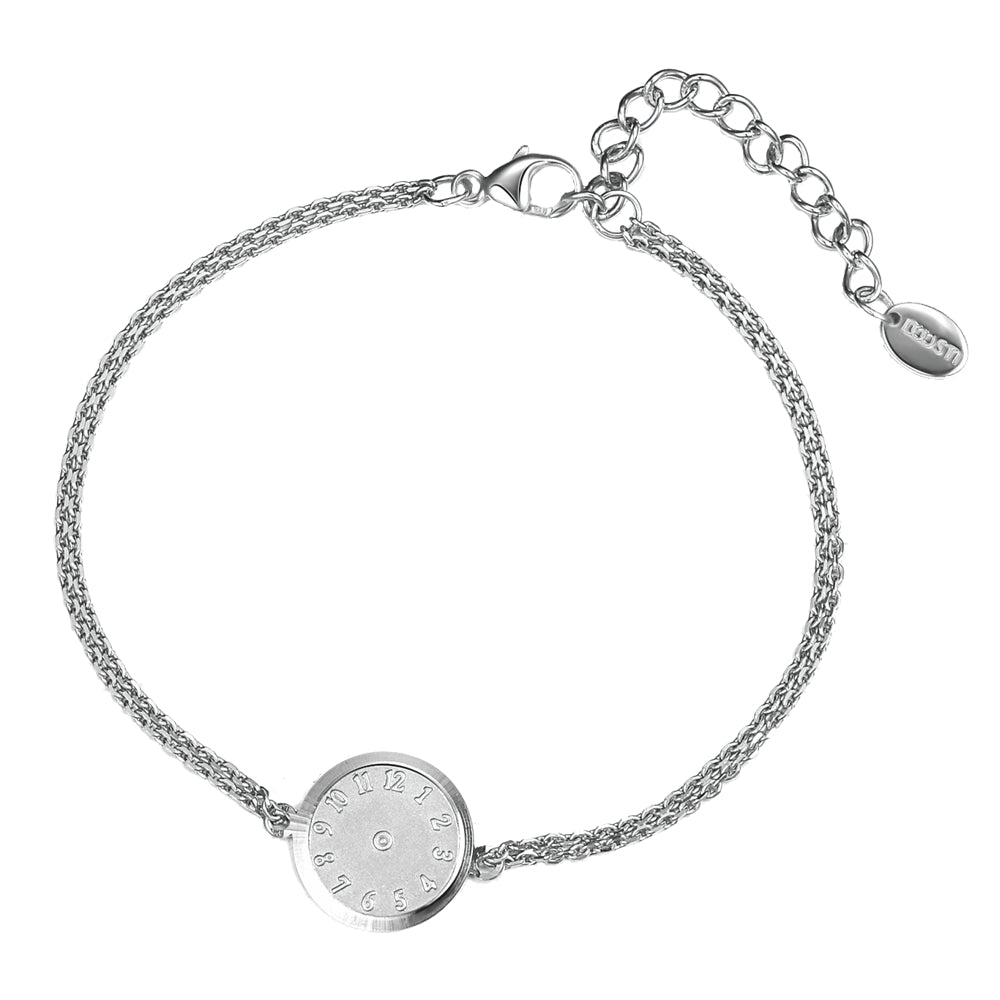 DOOSTI Damen Armband 925/Silber - Geburtsuhr (inkl. Gratis Gravur)