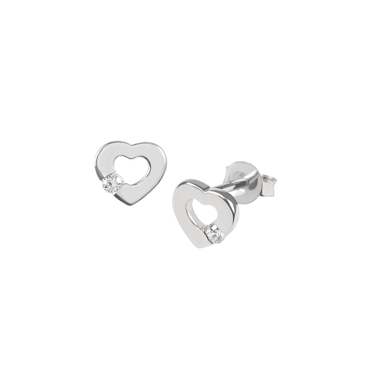 DOOSTI Damen Ohrstecker 925/Silber - Herzglanz