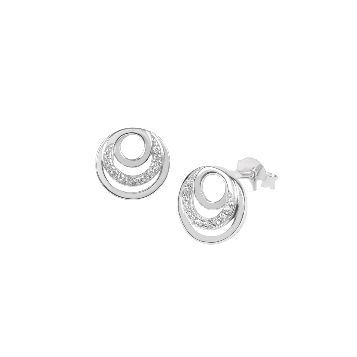 DOOSTI Damen Ohrstecker 925/Silber - Dreikreis