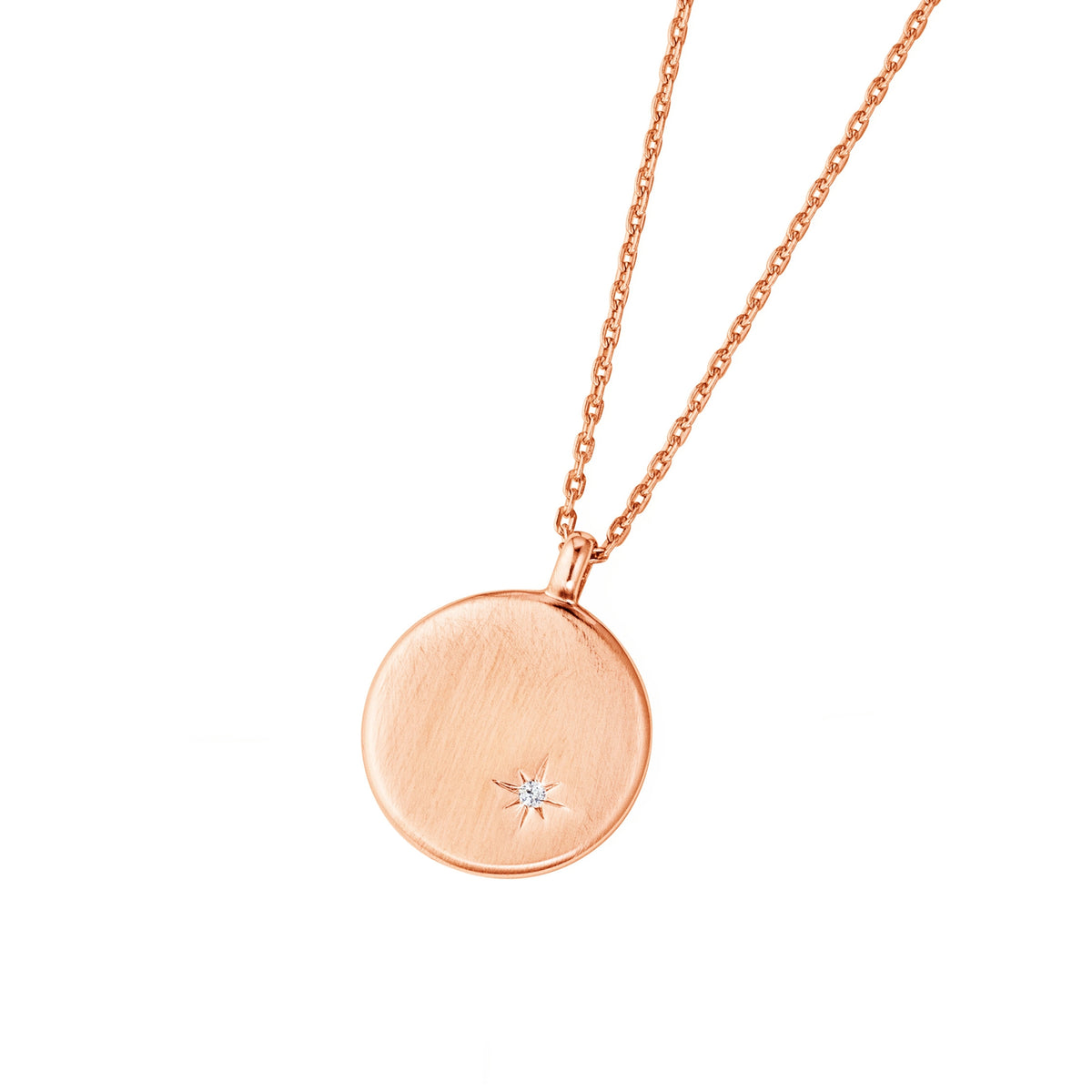 DOOSTI Damen Collier 925/Silber - Fixstern Platte (inkl. Gratis Gravur)