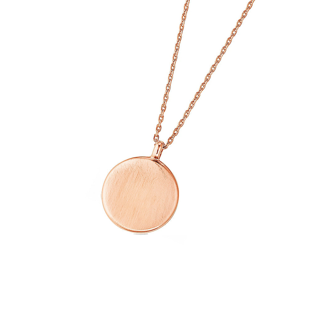 DOOSTI Damen Collier 925/Silber - Runde Platte (inkl. Gratis Gravur)