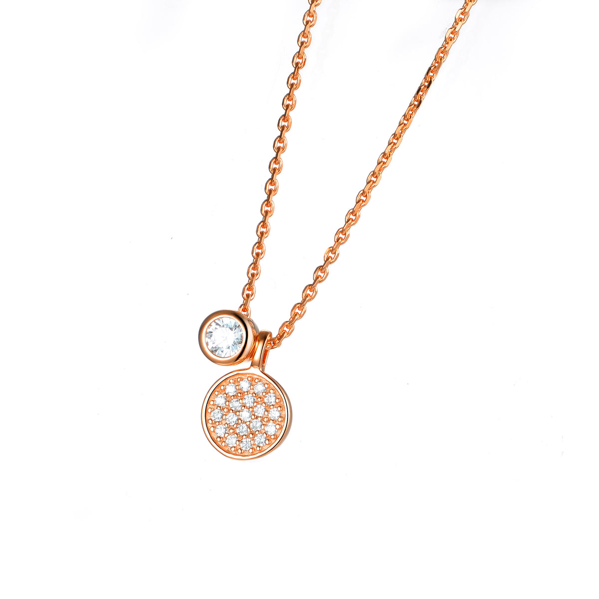 DOOSTI Damen Collier 925/Silber - Runde + Kernlicht