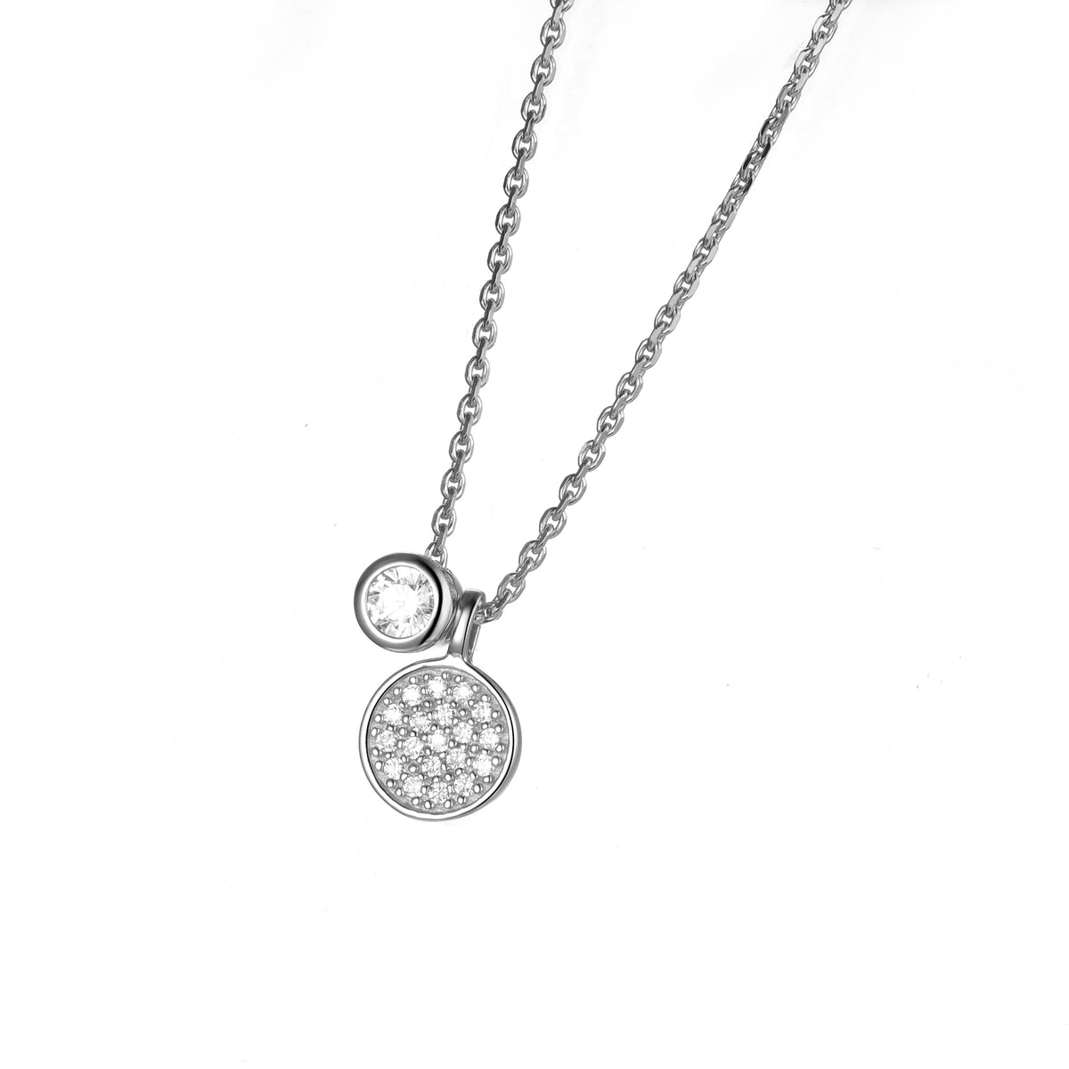 DOOSTI Damen Collier 925/Silber - Runde + Kernlicht