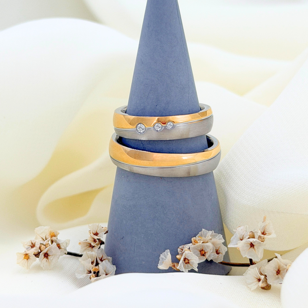 DOOSTI Partnerring / Trauring - THREE STARS BICOLOR
