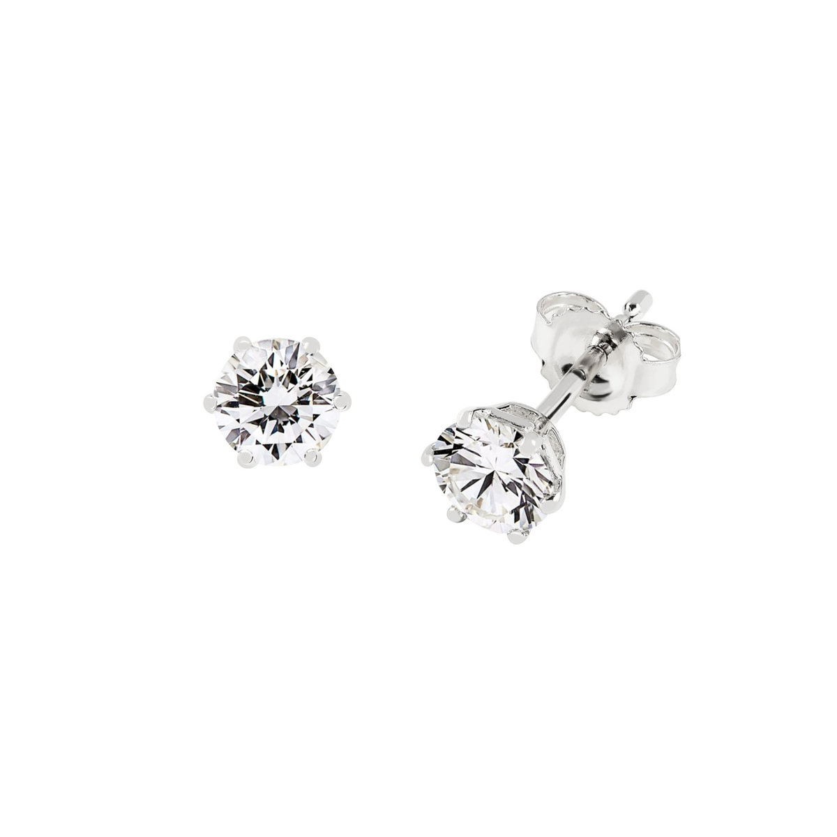 DOOSTI Damen Ohrstecker 585/- Weißgold mit Moissanite Stein