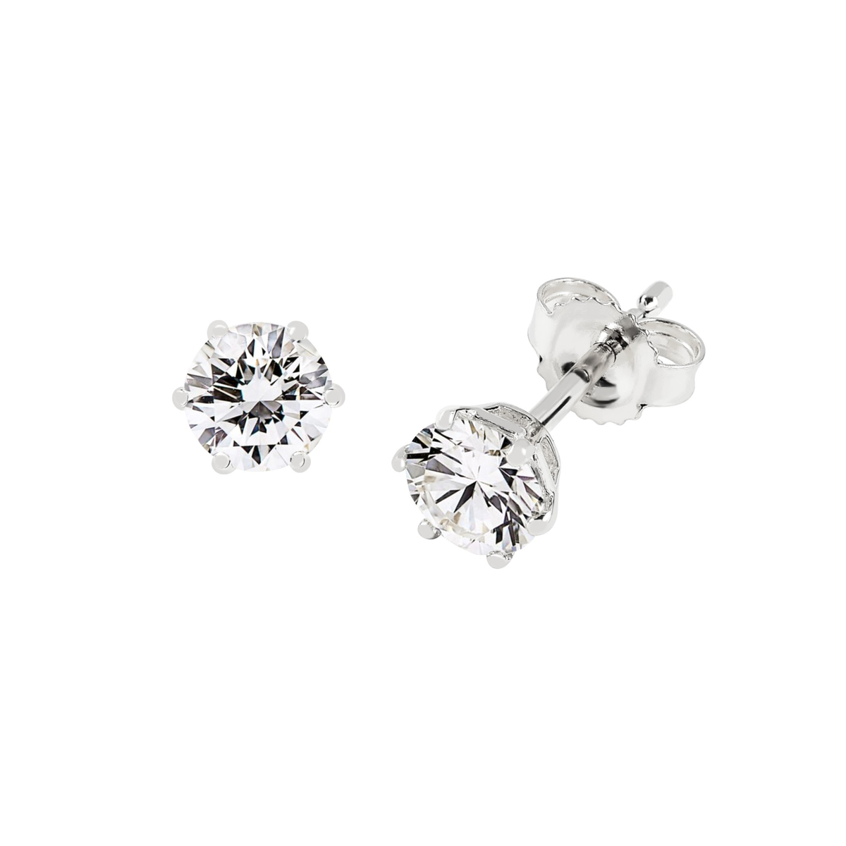 DOOSTI Damen Ohrstecker 585/- Weißgold mit Moissanite Stein