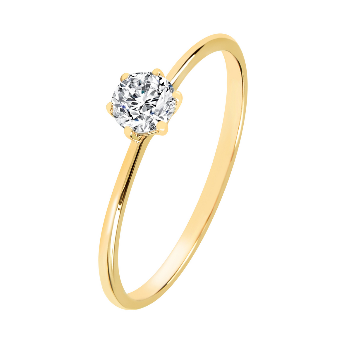 DOOSTI Antragsring / Verlobungsring /Solitär Ring mit Moissanite Stein - BOND YELLOW
