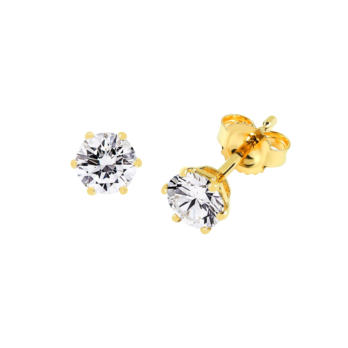 DOOSTI Damen Ohrstecker 585/- Gelbgold mit Moissanite Stein