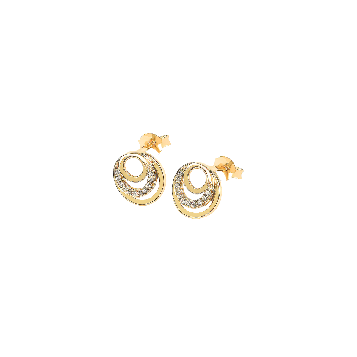 DOOSTI Damen Ohrstecker 333/- Gelbgold - Dreikreis
