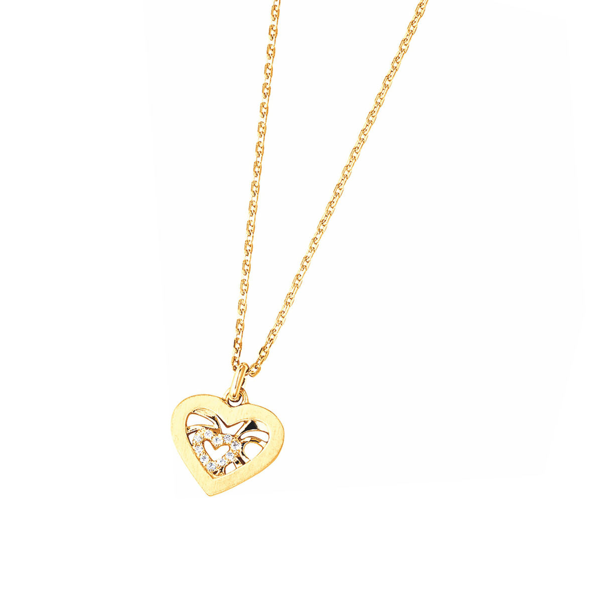 DOOSTI Damen Collier 333/- Gelbgold - Herz an Herz