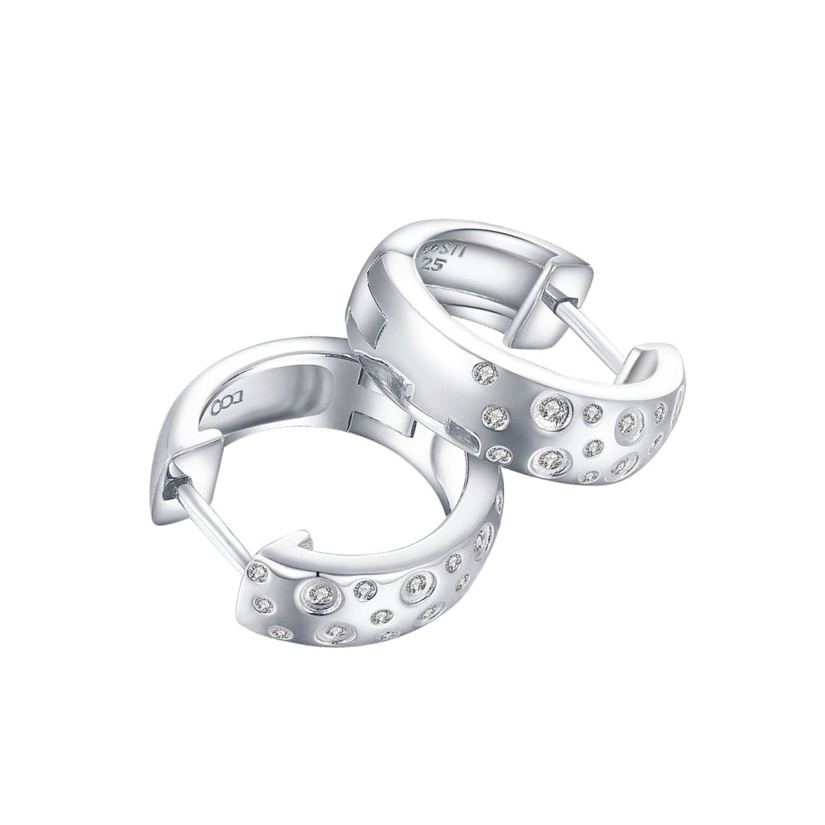DOOSTI Damen Creolen 925/Silber - Sternenhimmel