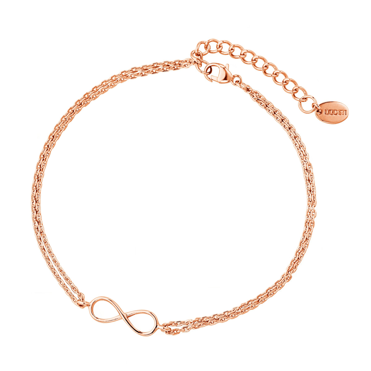 DOOSTI Zartes Armband Unendlichkeit 925 Silber Rosegold vergoldet