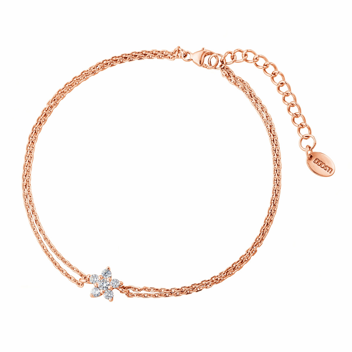 DOOSTI Zartes Armband Blume 925 Silber Rosegold vergoldet