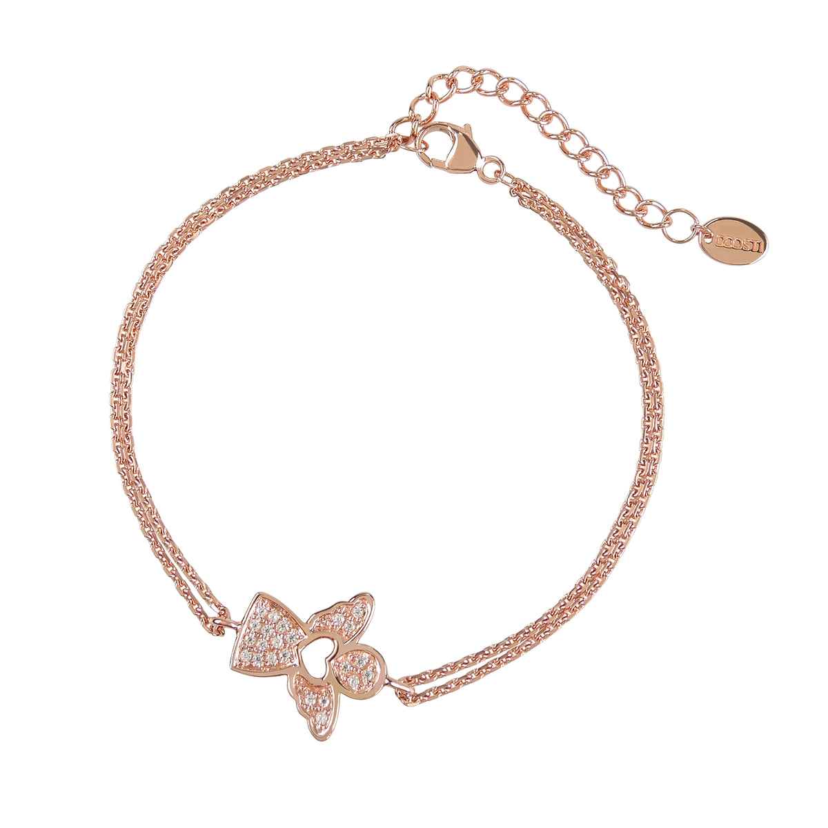 DOOSTI Damen Armband Engel 925 Silber Rosegold vergoldet