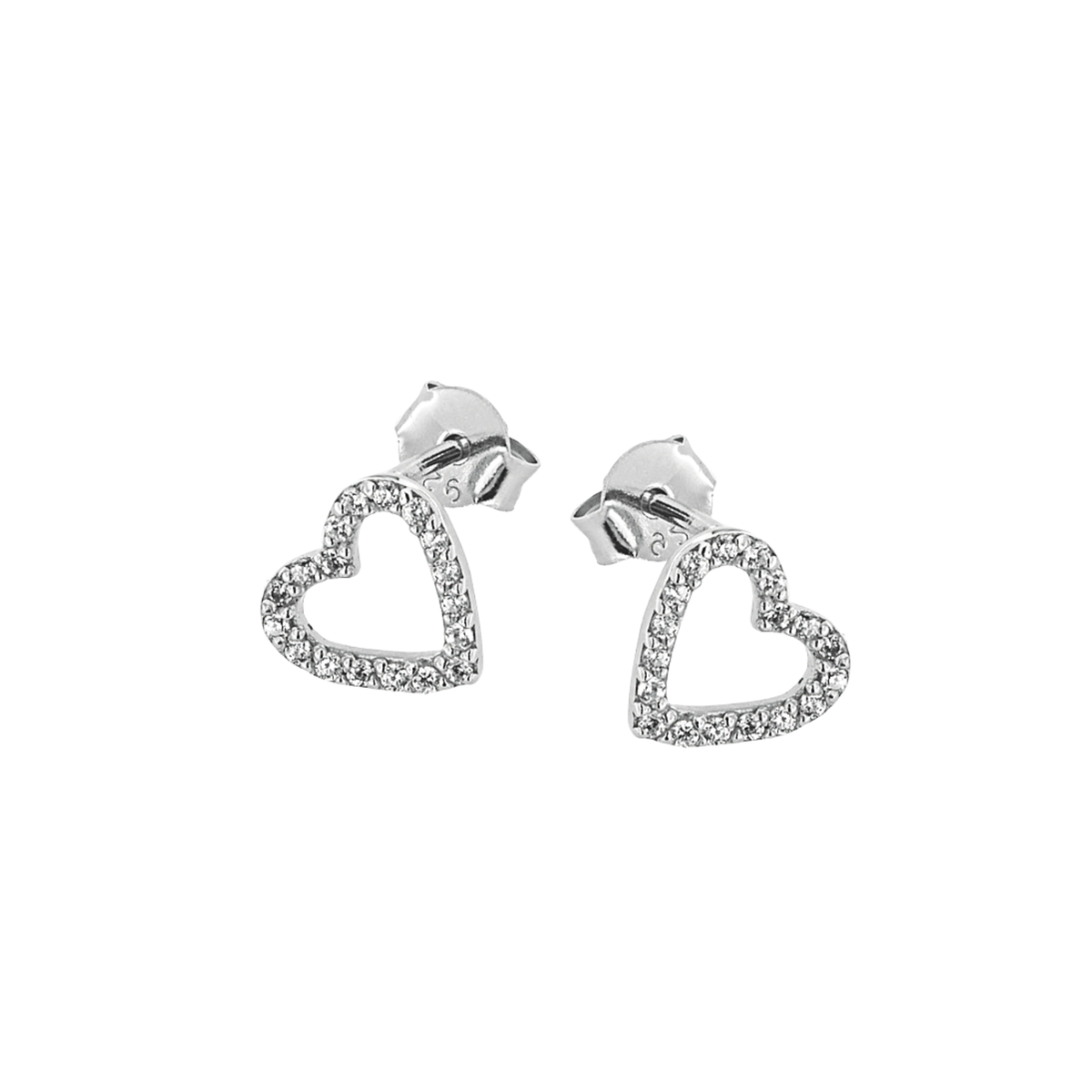 DOOSTI Damen Ohrstecker 925/Silber - Herzlinie