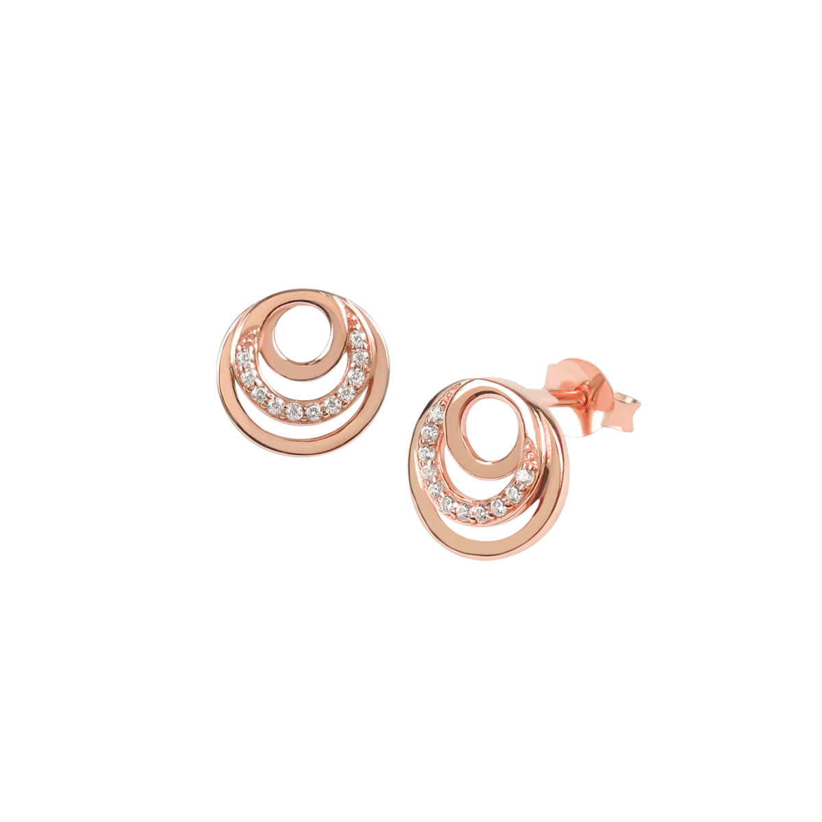 DOOSTI Damen Ohrstecker 925/Silber - Dreikreis