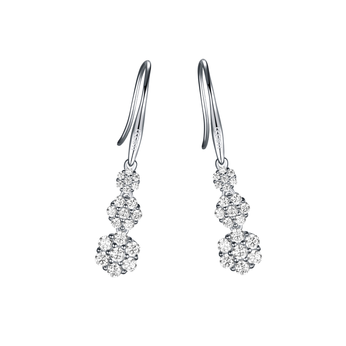 DOOSTI Damen Ohrstecker 925/Silber - Blütenlicht Zwei