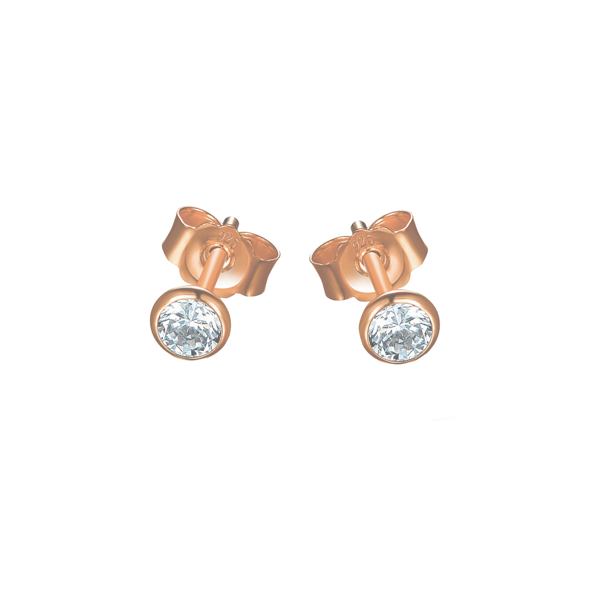 DOOSTI Damen Ohrstecker 925/Silber - Reinheit Rosegold