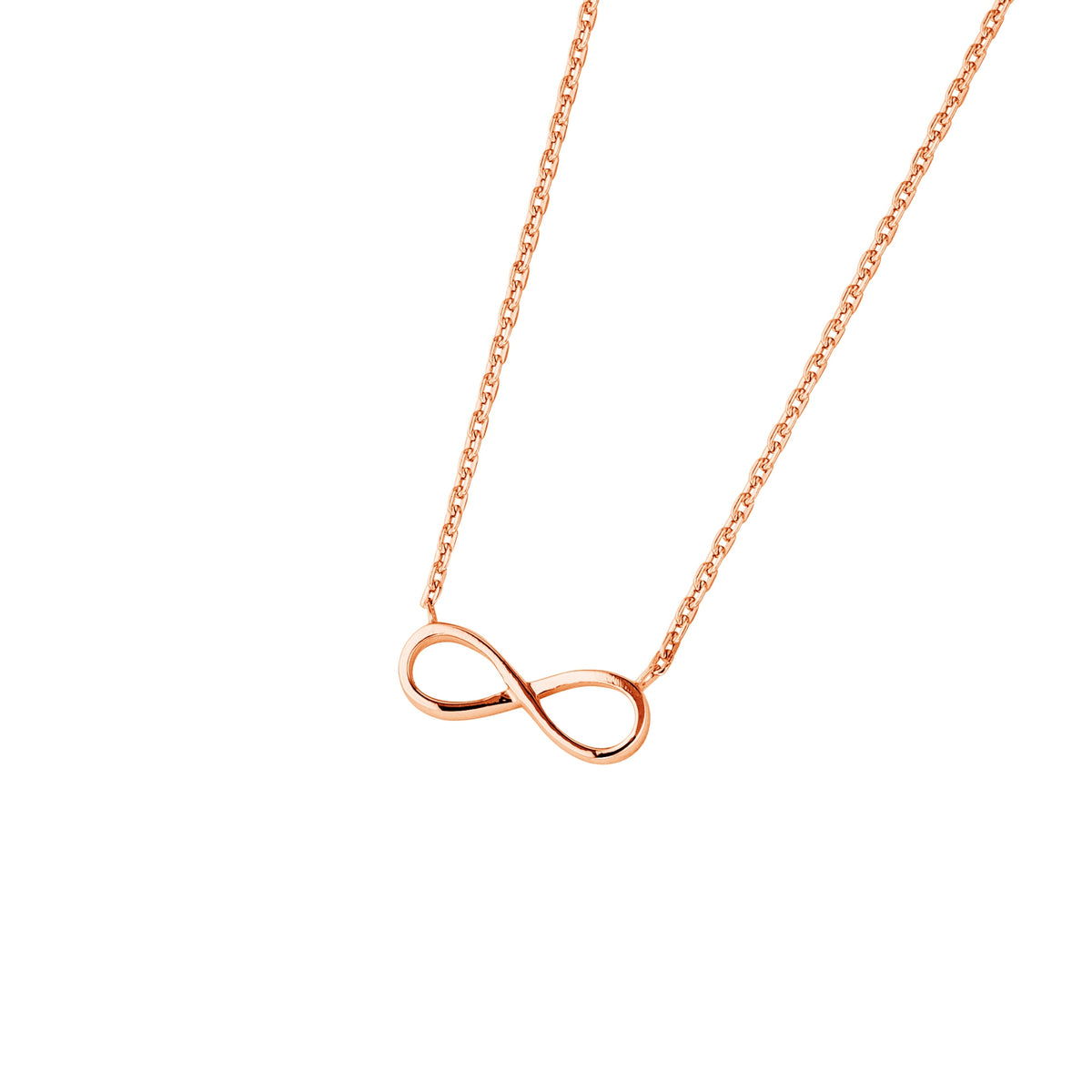 DOOSTI Zarte Halskette Unendlichkeit 925 Silber Rosegold vergoldet