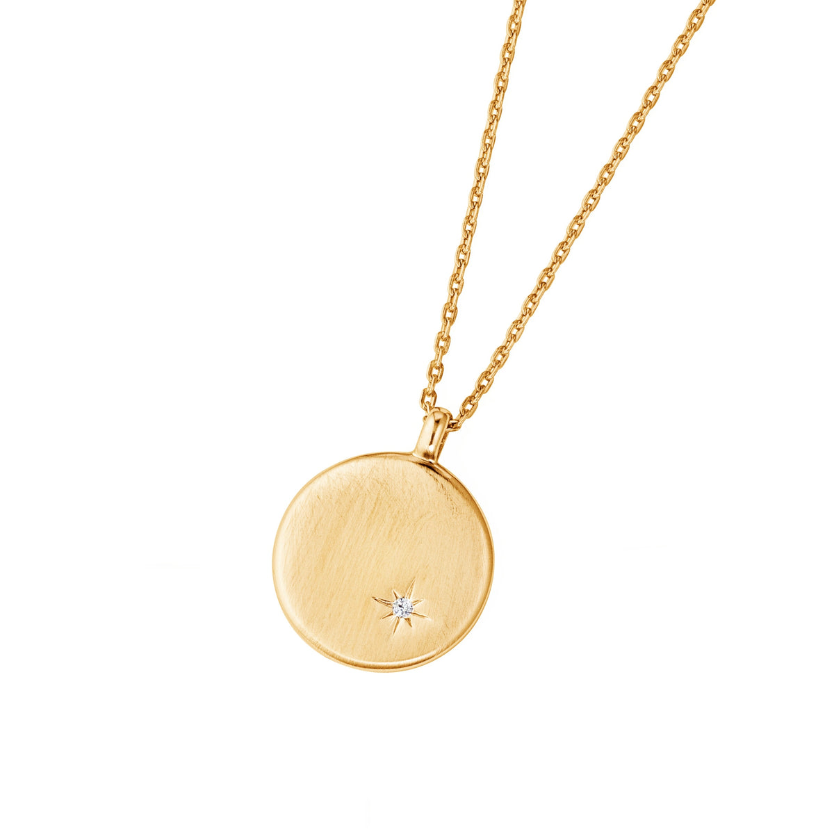 DOOSTI Damen Collier 925/Silber - Fixstern Platte (inkl. Gratis Gravur)
