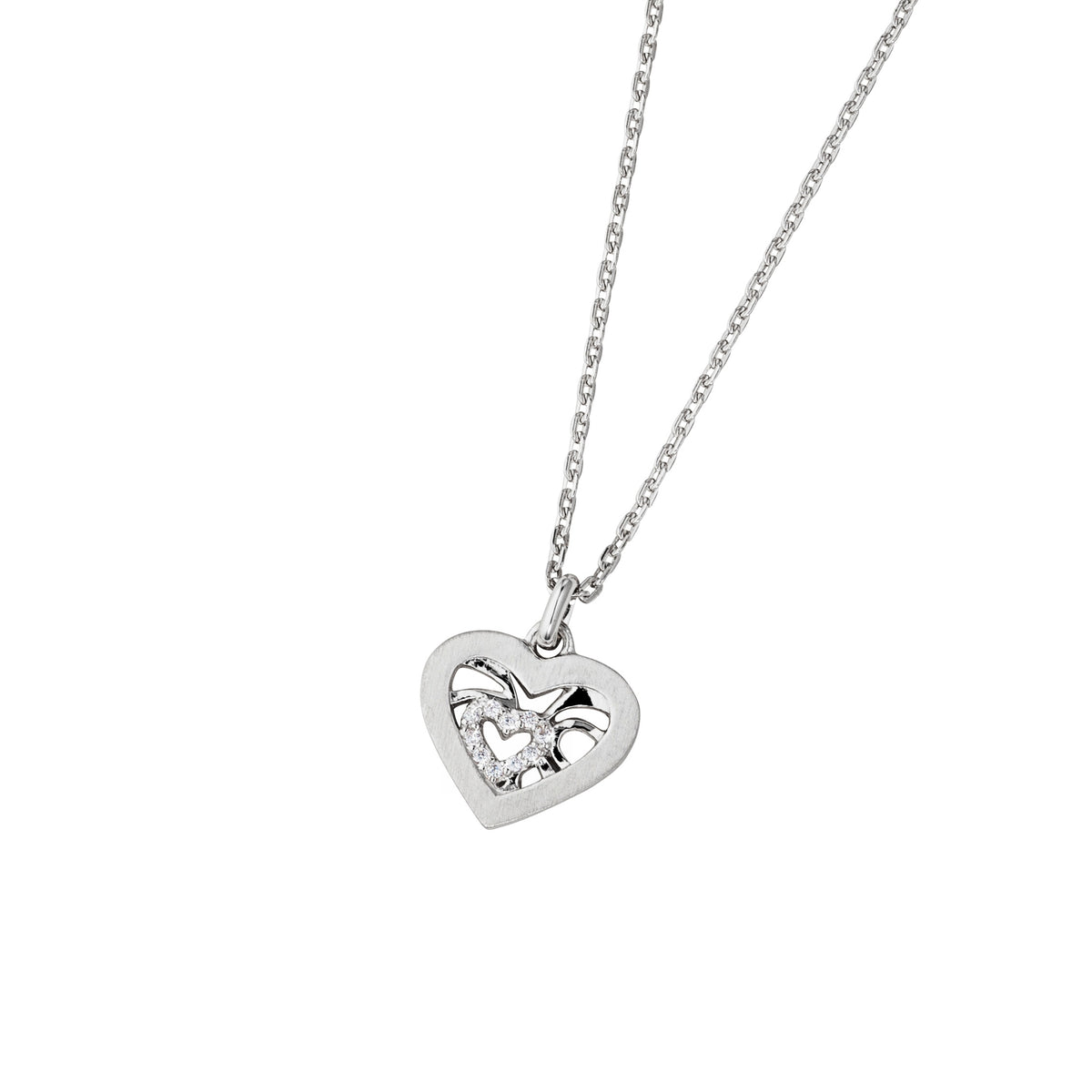 DOOSTI Damen Collier 925/Silber - Herz an Herz