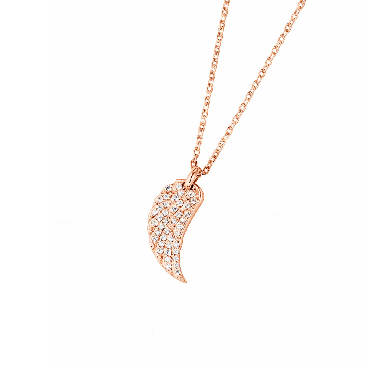 DOOSTI Zarte Halskette Flügel 925 Silber Rosegold vergoldet