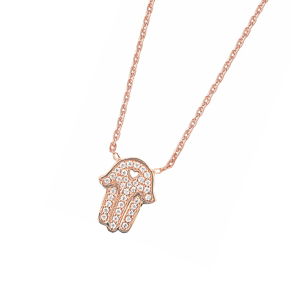 DOOSTI Zarte Halskette 925 Silber Rosegold vergoldet