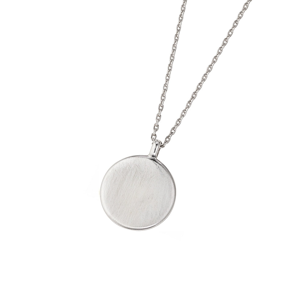 DOOSTI Damen Collier 925/Silber - Runde Platte (inkl. Gratis Gravur)