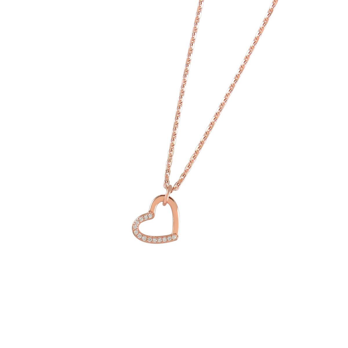 DOOSTI Damen Collier 925/Silber - Herzlinie Zwei