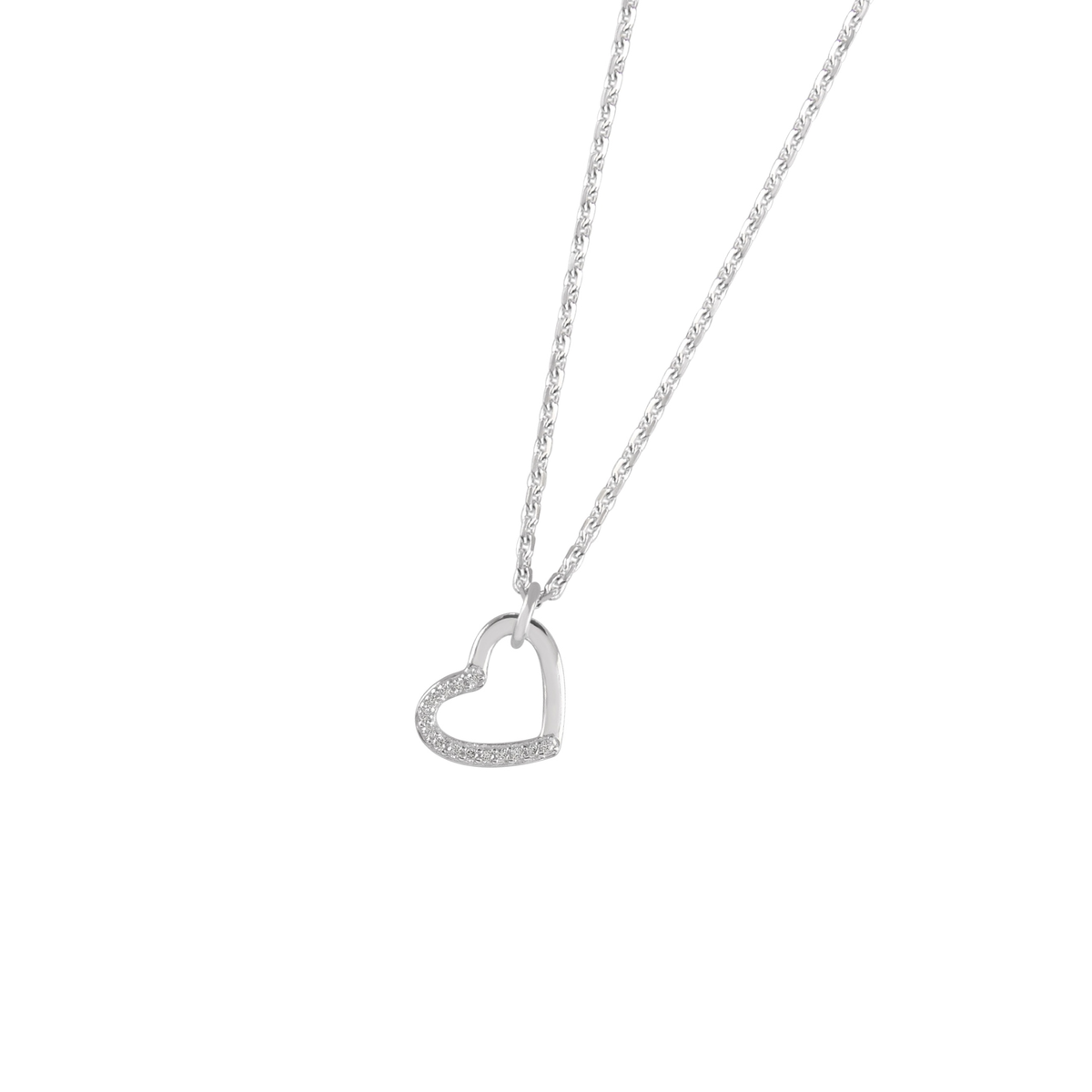 DOOSTI Damen Collier 925/Silber - Herzlinie Zwei