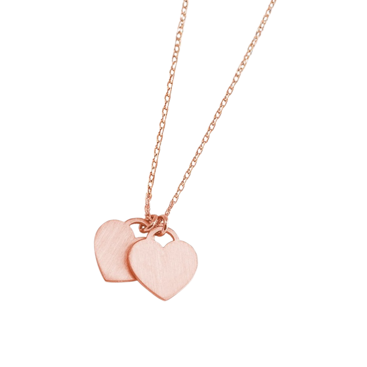 DOOSTI Damen Collier 925/Silber - Zwei Herz Platte (inkl. Gratis Gravur)