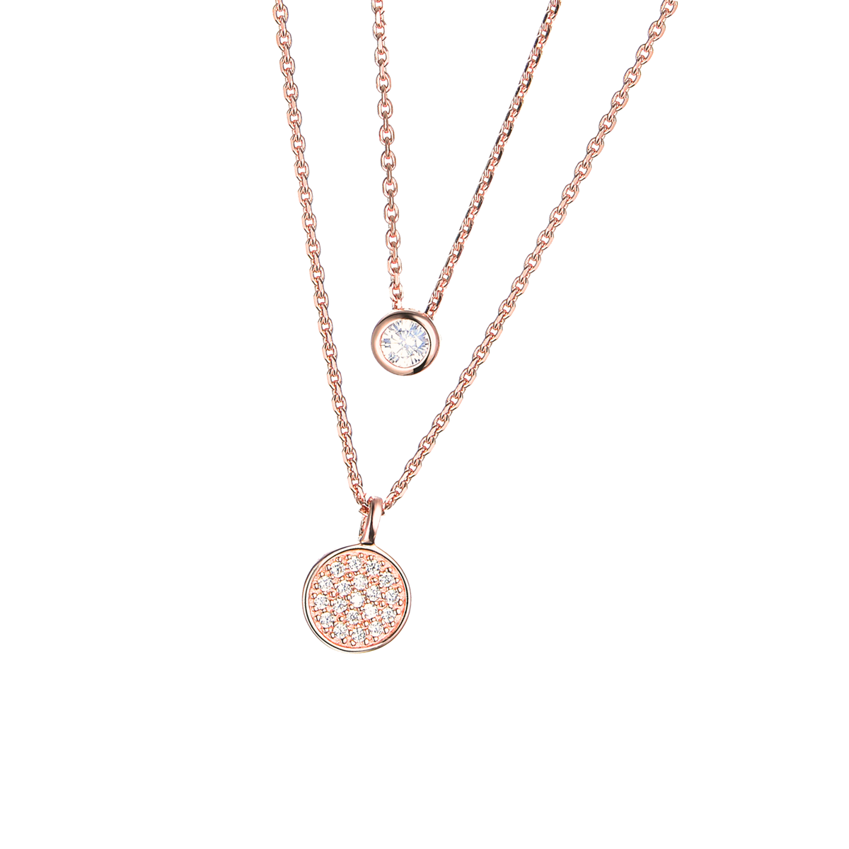 DOOSTI Damen Collier 925/Silber - Runde + Kernlicht