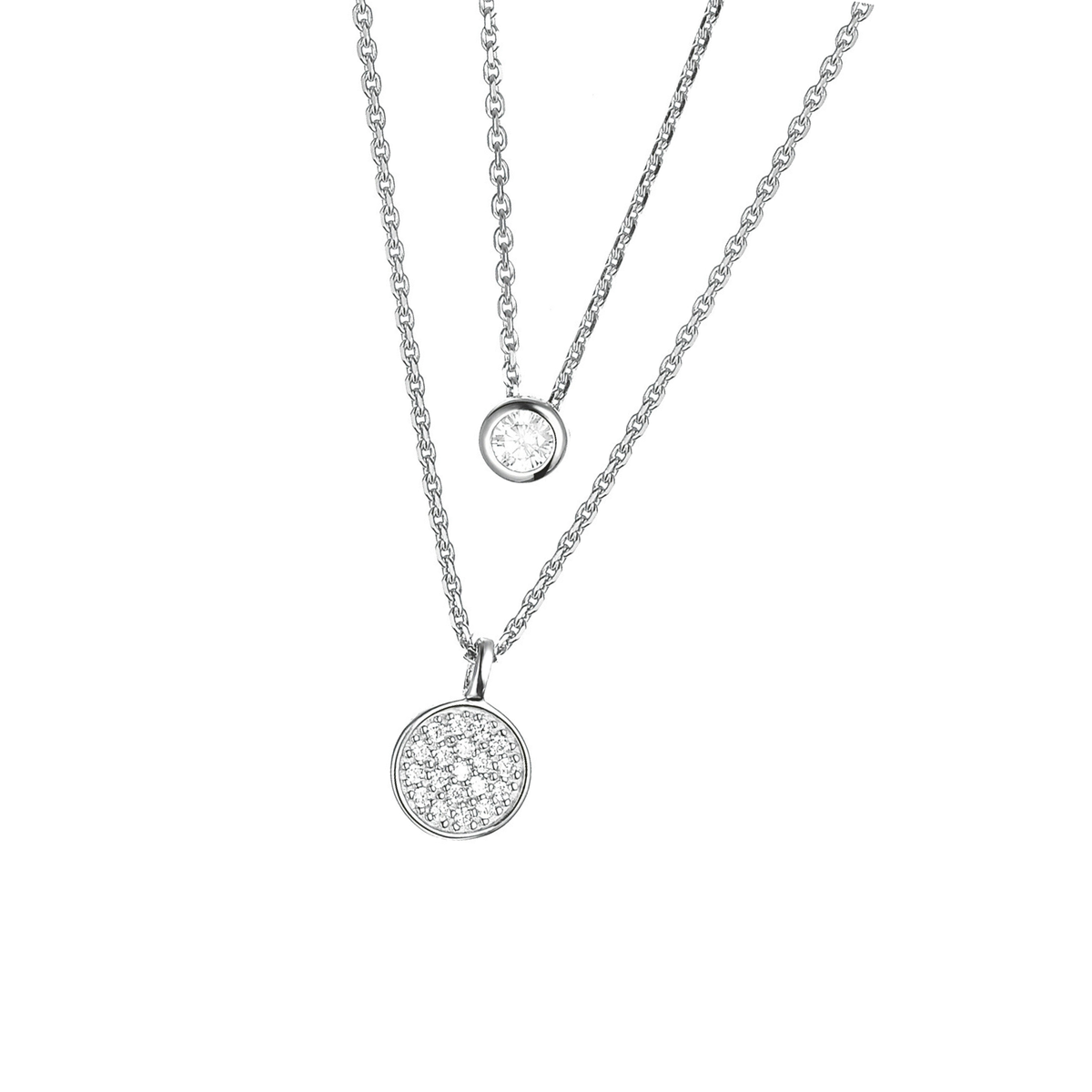 DOOSTI Damen Collier 925/Silber - Runde + Kernlicht
