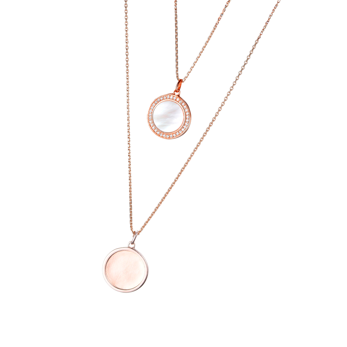 DOOSTI Damen Collier 925/Silber - Perlmutt + Platte (inkl. Gratis Gravur)