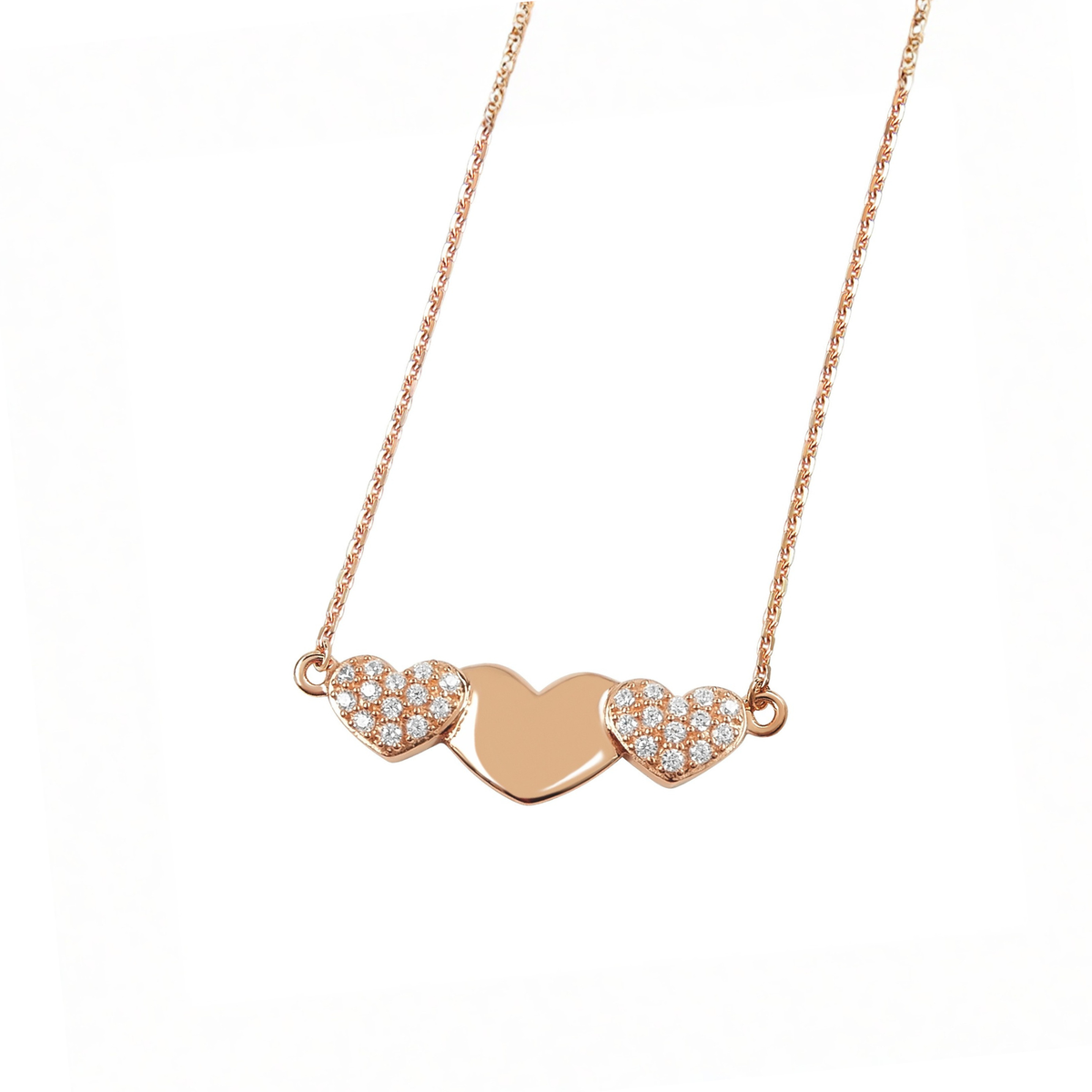 DOOSTI Damen Collier 925/Silber - Drei Herzen