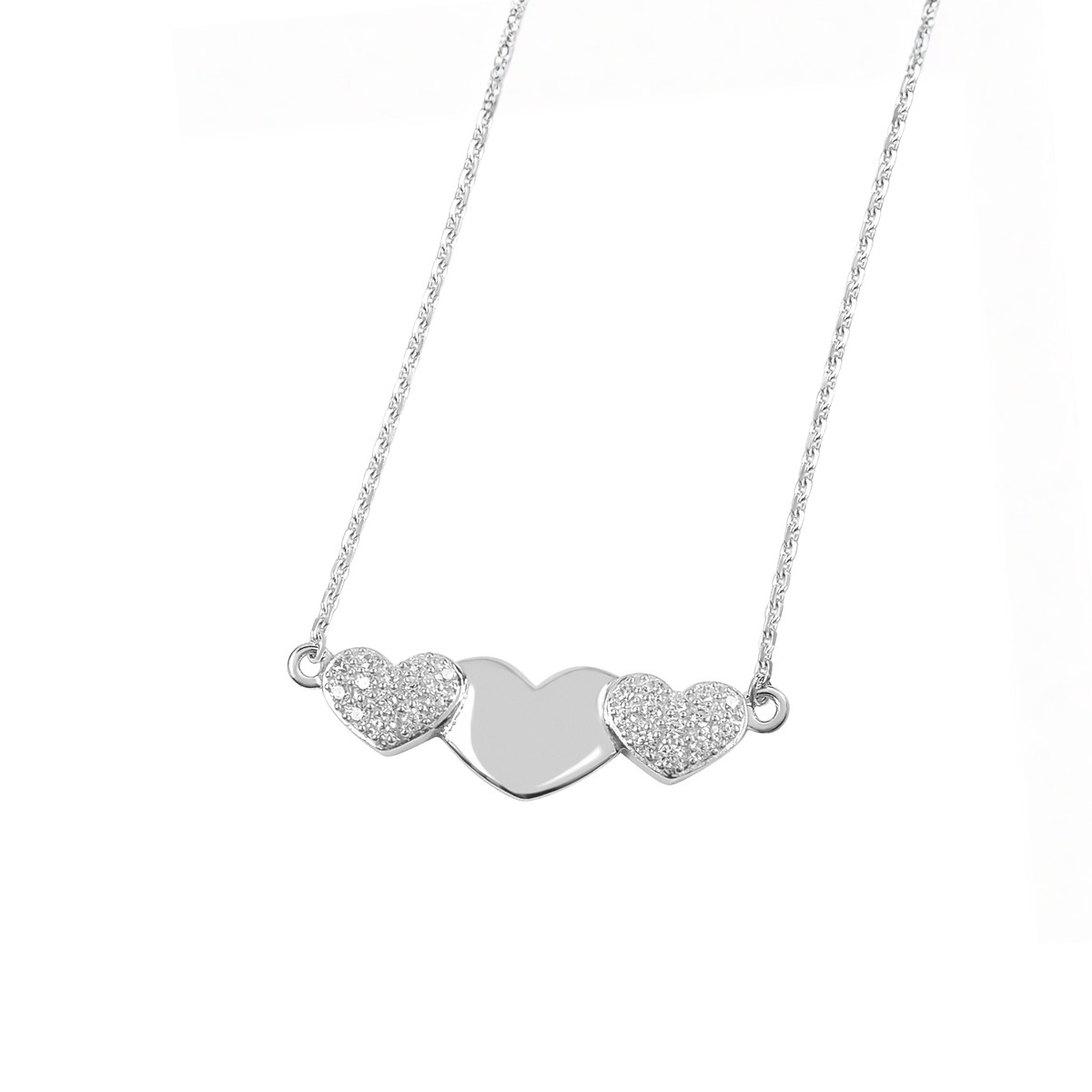 DOOSTI Damen Collier 925/Silber - Drei Herzen