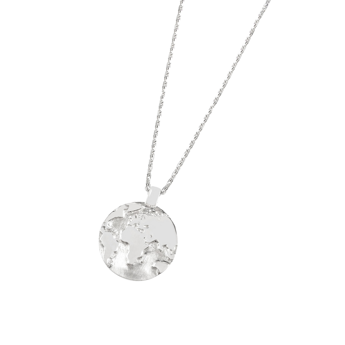 DOOSTI Damen Collier 925/Silber - Welt, Erde (inkl. Gratis Gravur)