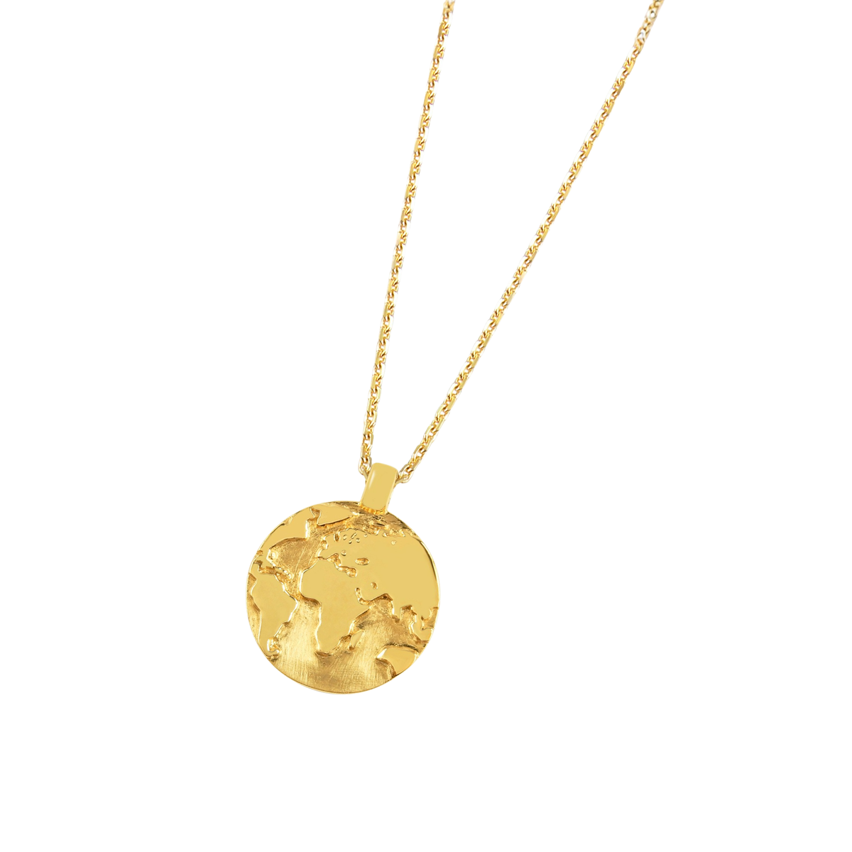 DOOSTI Damen Collier 925/Silber - Welt, Erde (inkl. Gratis Gravur)