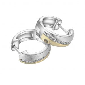 DOOSTI Damen Creolen  925/- Silber Bicolor