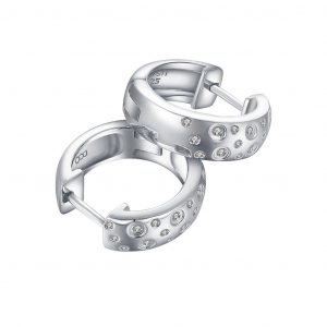 DOOSTI Damen Creolen  Sternenhimmel 925/- Silber rhodiniert