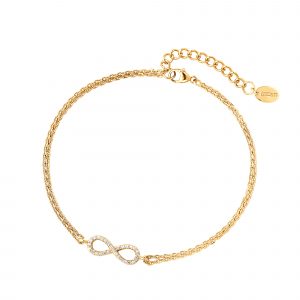 DOOSTI Damen Armband Unendlichkeit mit Zirkonia 333/- Gelbgold