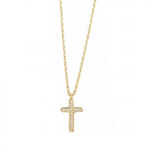 DOOSTI Damen Collier mit Anhänger Kreuz 333/- Gelbgold