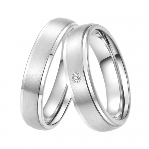 DOOSTI Partnerring / Trauring SUNSHINE SILVER 925/- Silber mit Brillant - inkl. Gratis Gravur