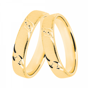 DOOSTI Partnerring / Trauring 925/- Silber  Gelbgold vergoldet - inkl. Gratis Gravur