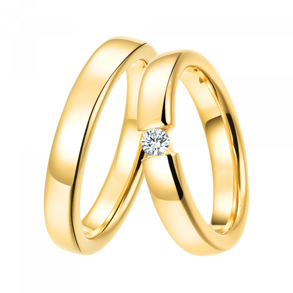 DOOSTI Partnerring / Trauring 925/- Mit 3 Mikron Vergoldet - inkl. Gratis Gravur